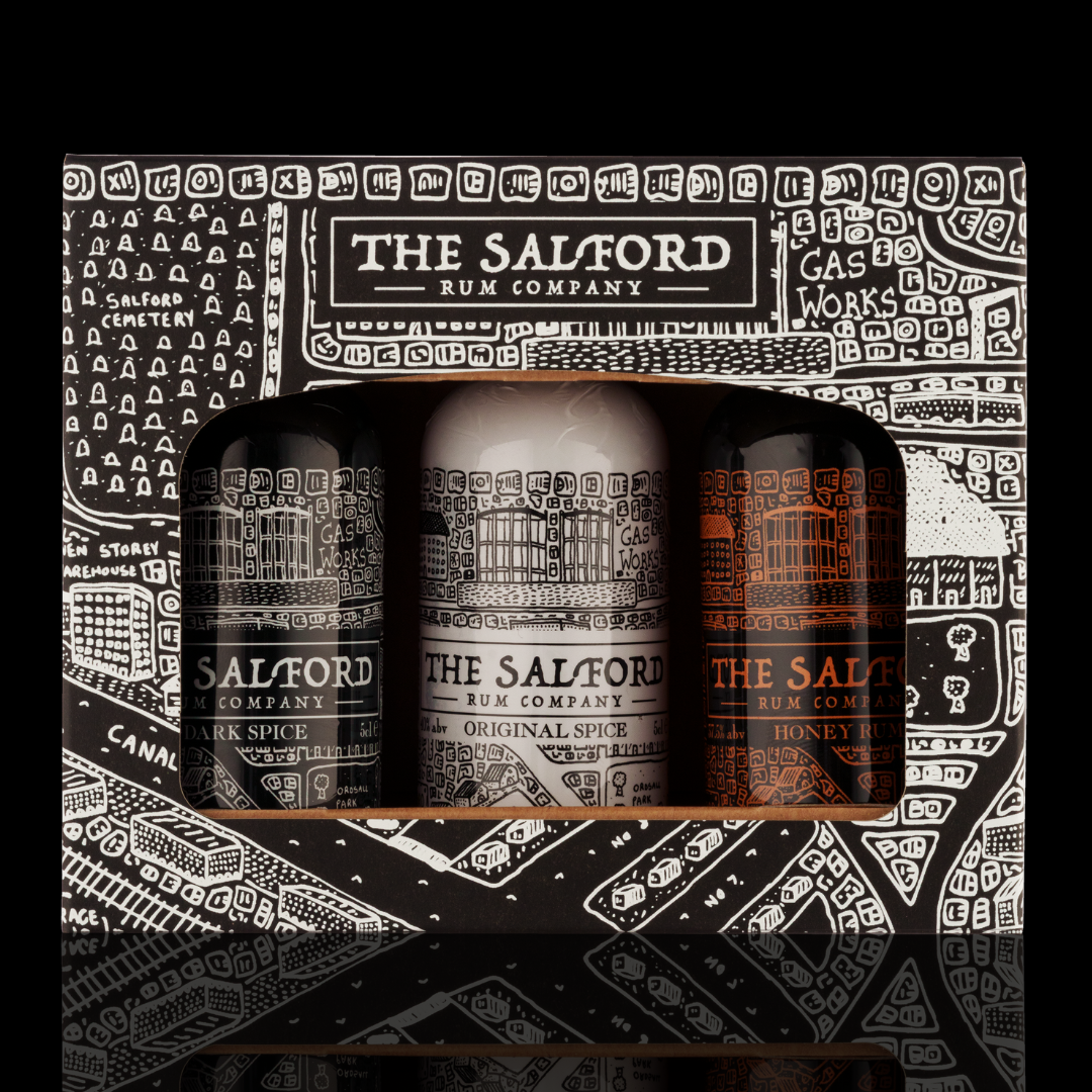 Salford Rum Miniature Gift Set 3 x 5cl bottles in presentation box