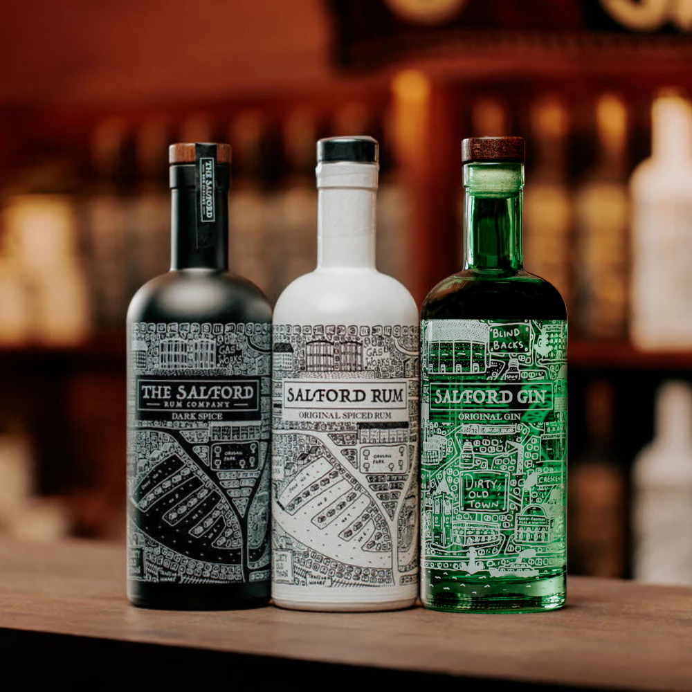 Salford Distillery Bundle – rum and gin bottles together