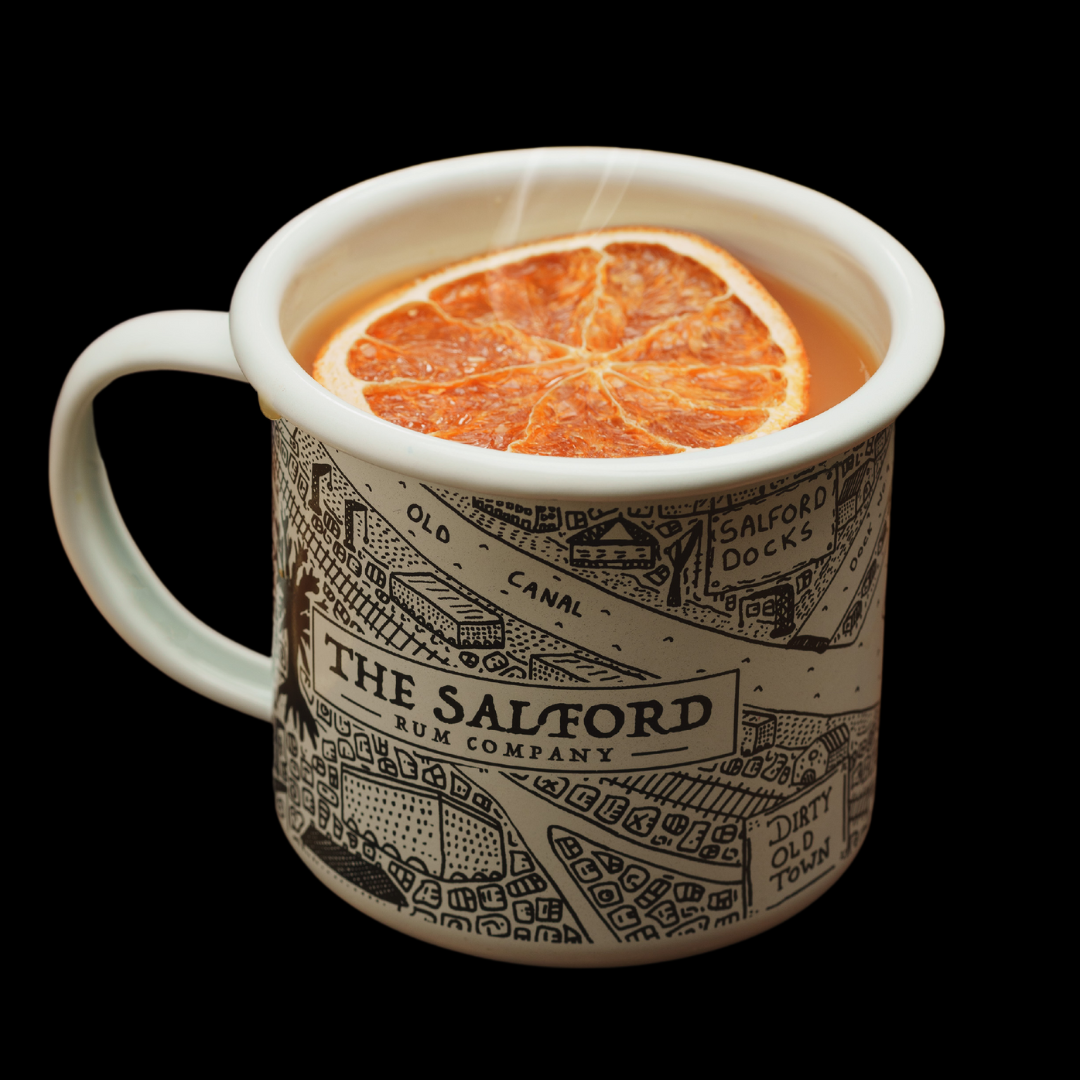 Salford Rum White Map Design Enamel Mug 300ml