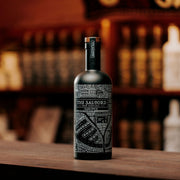 Salford Dark Spiced Rum bottle label close-up